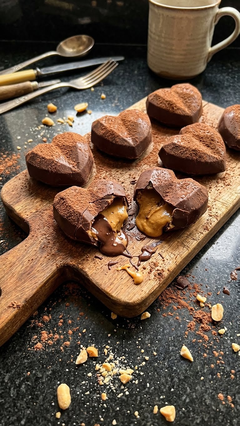 Schoko Erdnussbutter Herz Bomben