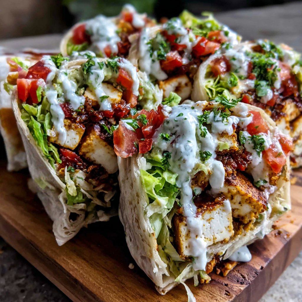 Tofu Taco Salat Wraps