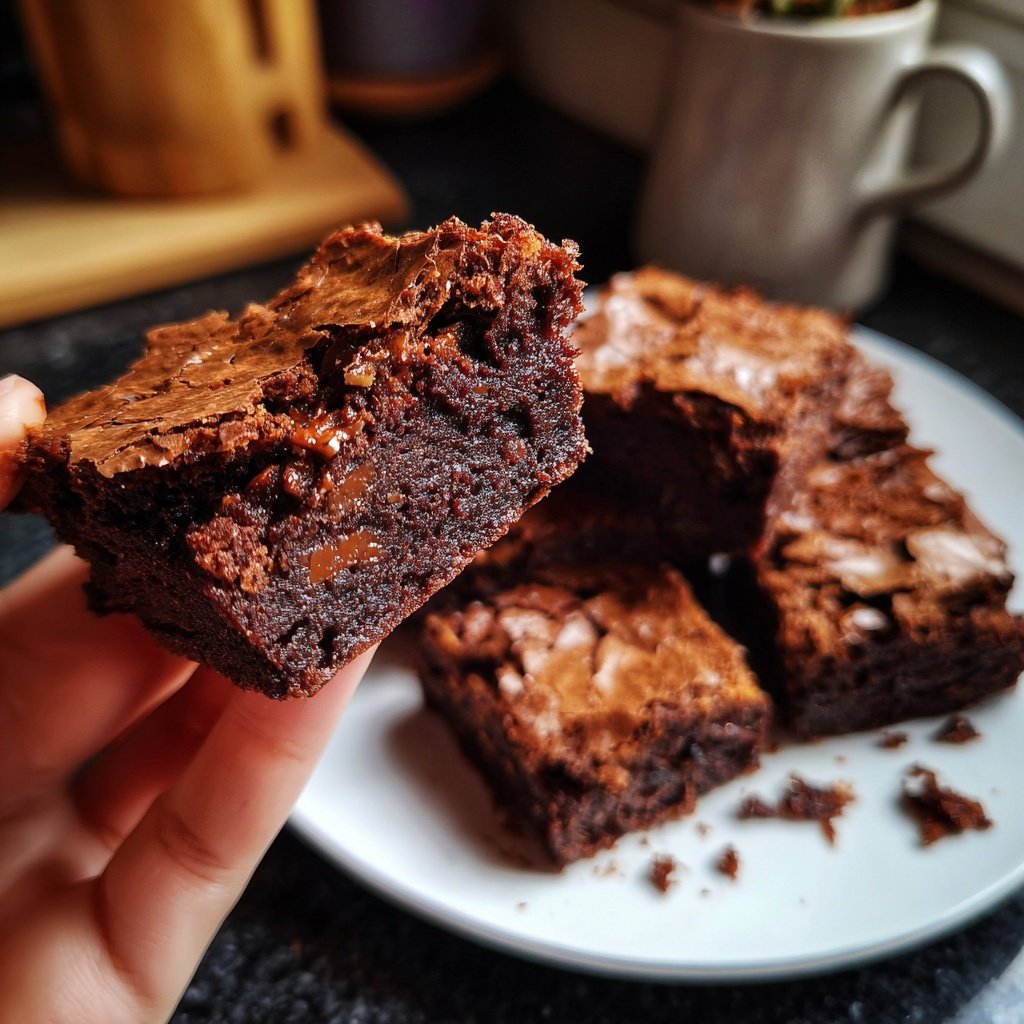 Sauerteig Abfall Brownies mit Haselnuss Aufstrich