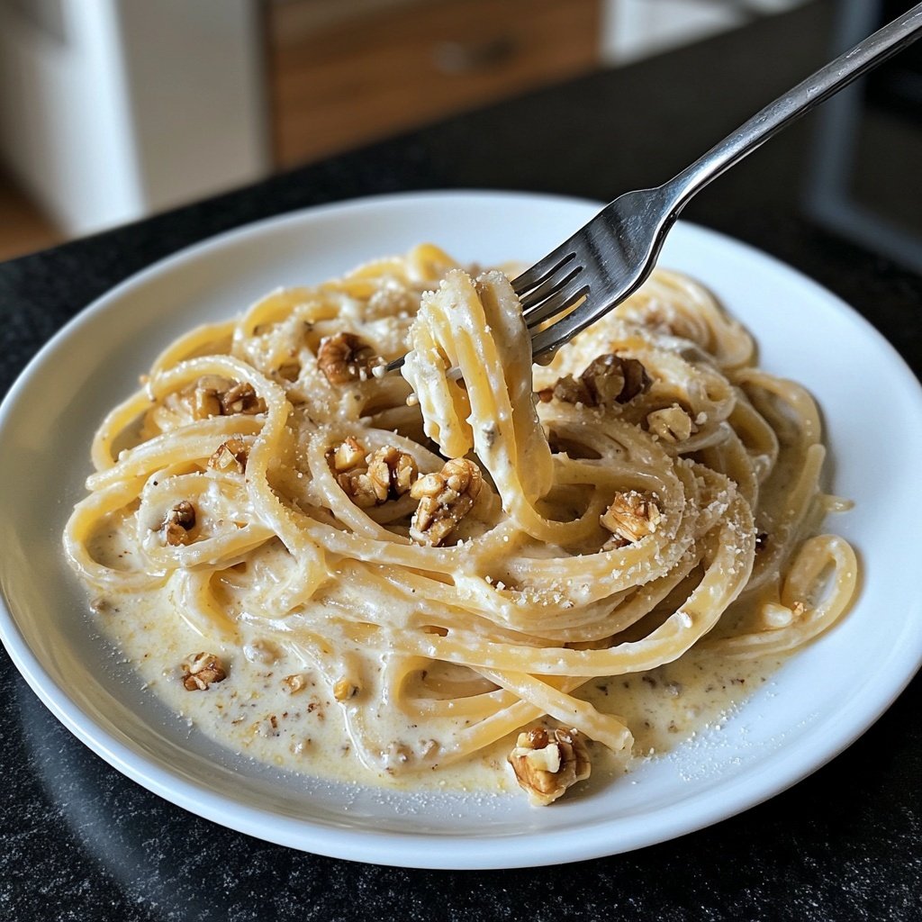 Pasta in cremiger Gorgonzola-Walnuss-Sauce