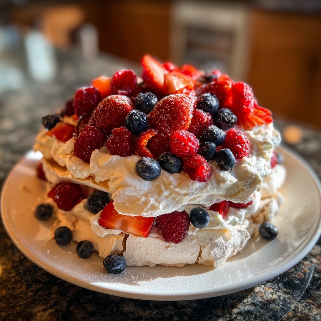 Mixed Berry Pavlova Layers