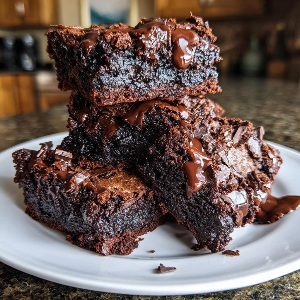 Dreifach Fudge Schoko Brownies