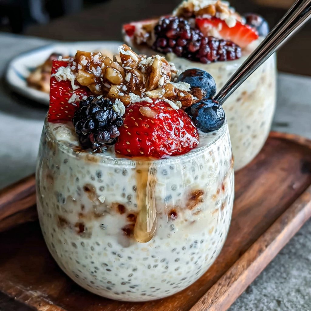 Overnight Chia Protein Becher