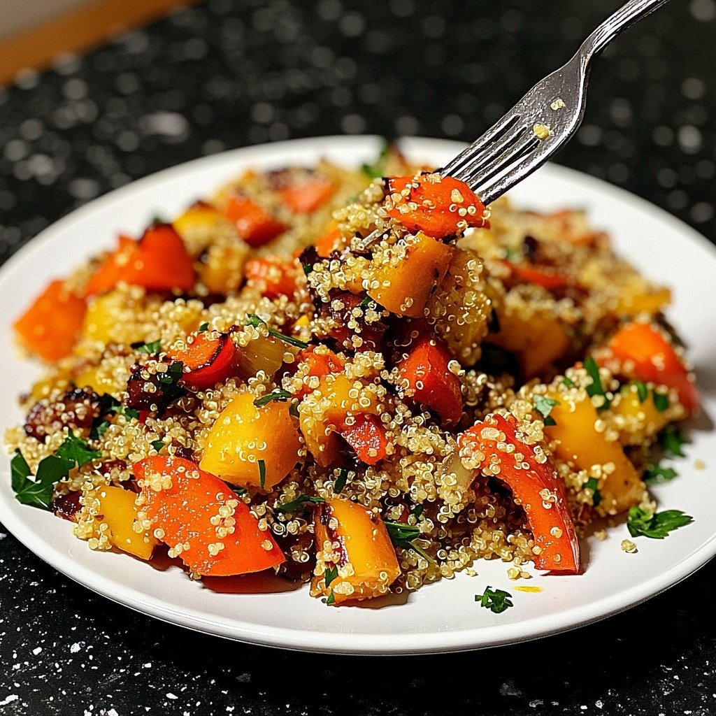 Winterlicher Gesund-&-Leicht-Quinoasalat mit Ofengemüse