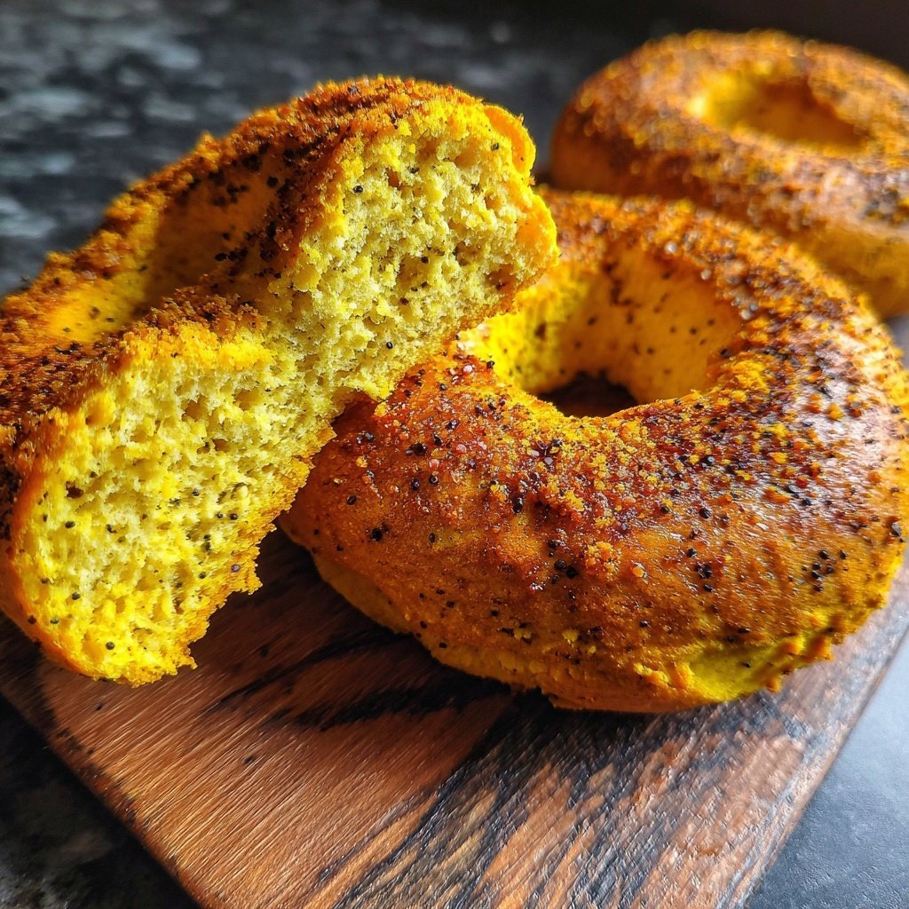 Protein Bagels mit Kurkuma Golden Milk