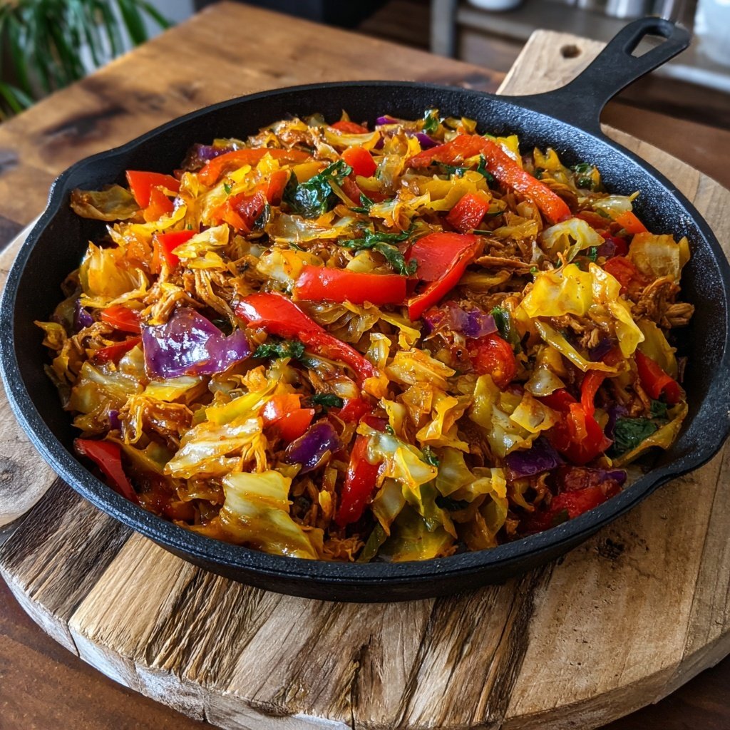 Scharfe Truthahn Kohl Pfanne