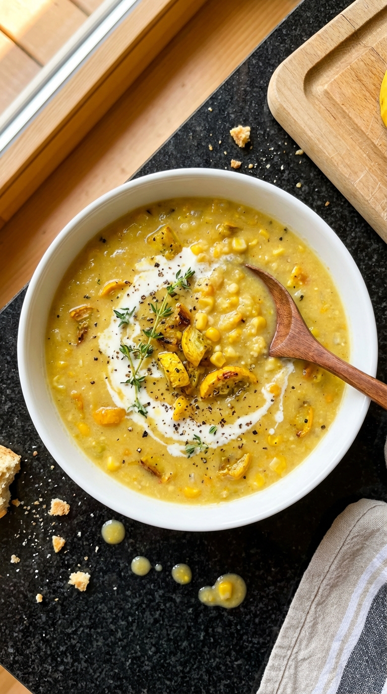 Sommer Kürbis Mais Suppe