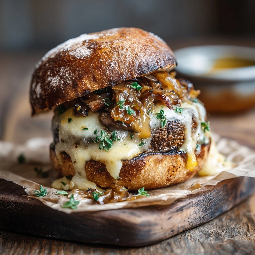 Gefüllte Portobello Pilz Burger