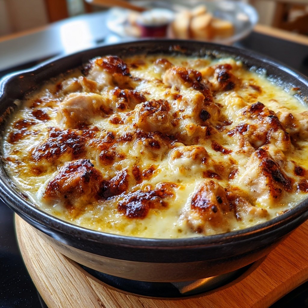 Fleischfondue mit Hähnchen und Pute