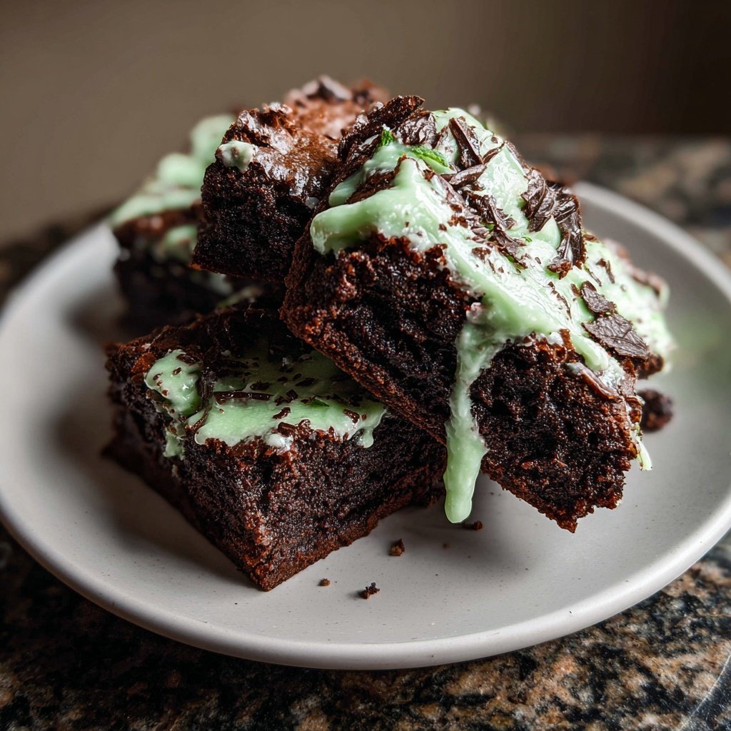Sauerteig Abfall Brownies mit Minze Frosting