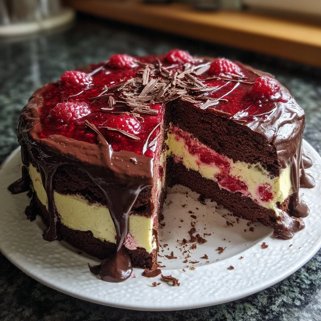 Schoko Himbeer Schichttorte