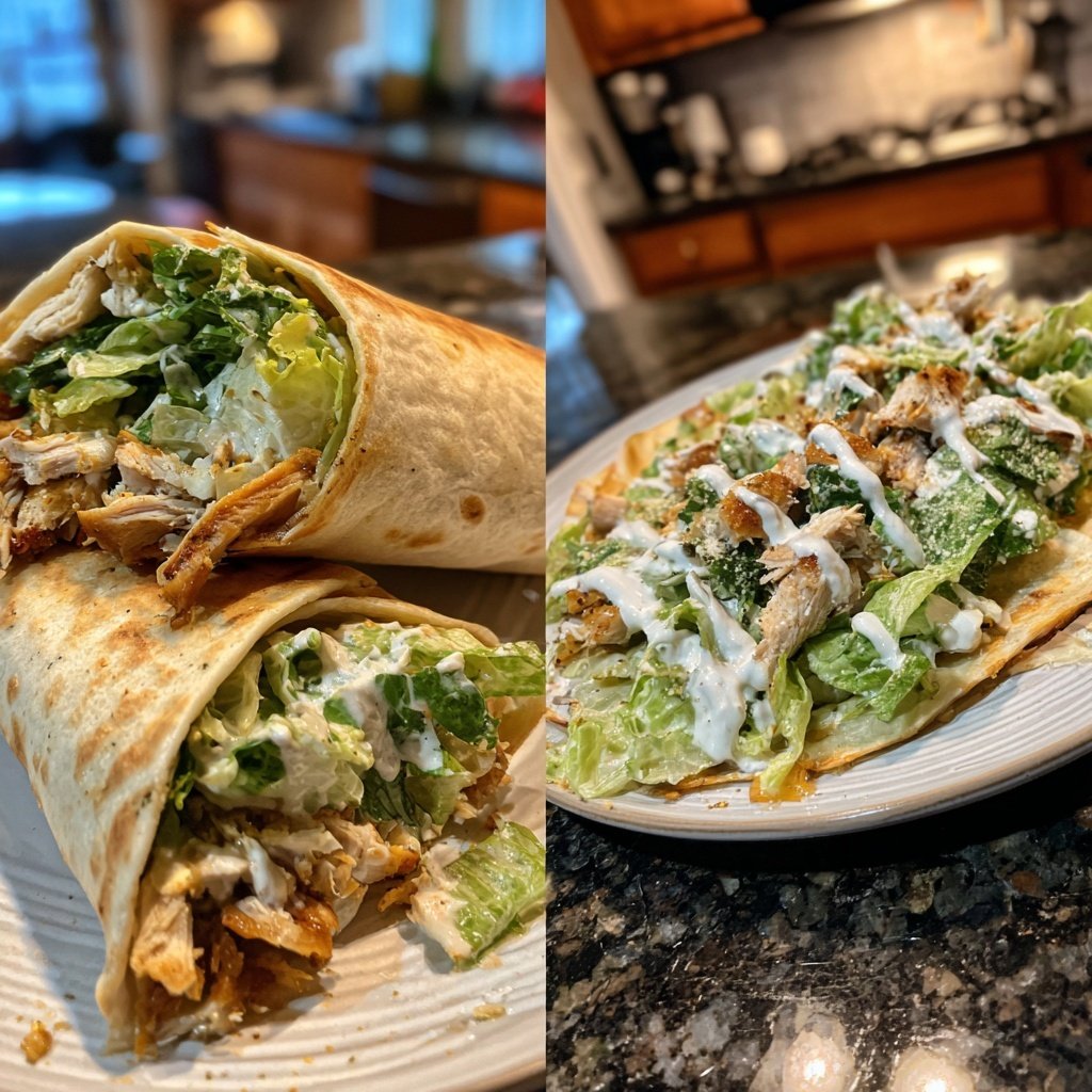 10-Minuten Hähnchen Caesar Wraps