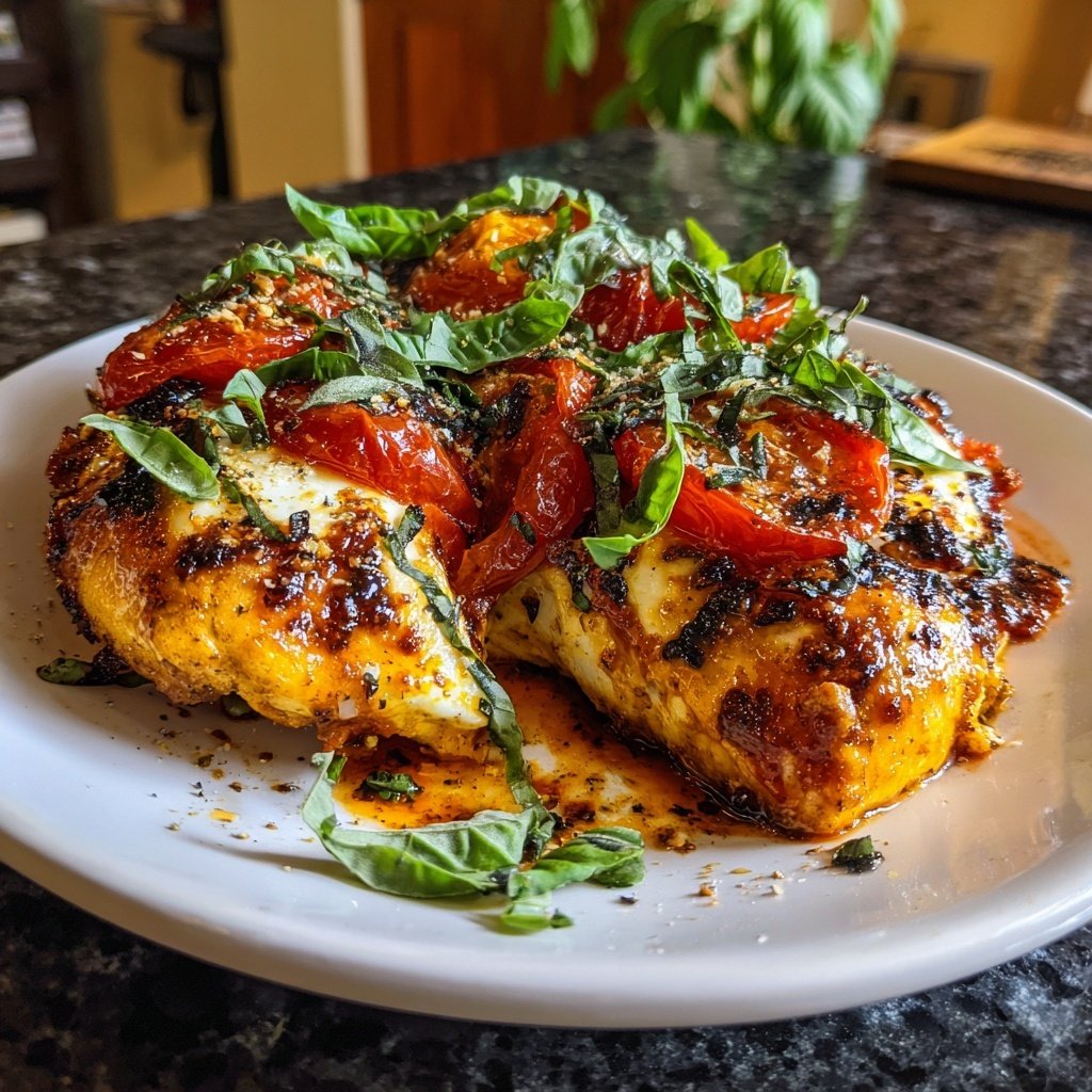 Balsamico Huhn Caprese Frisches Basilikum