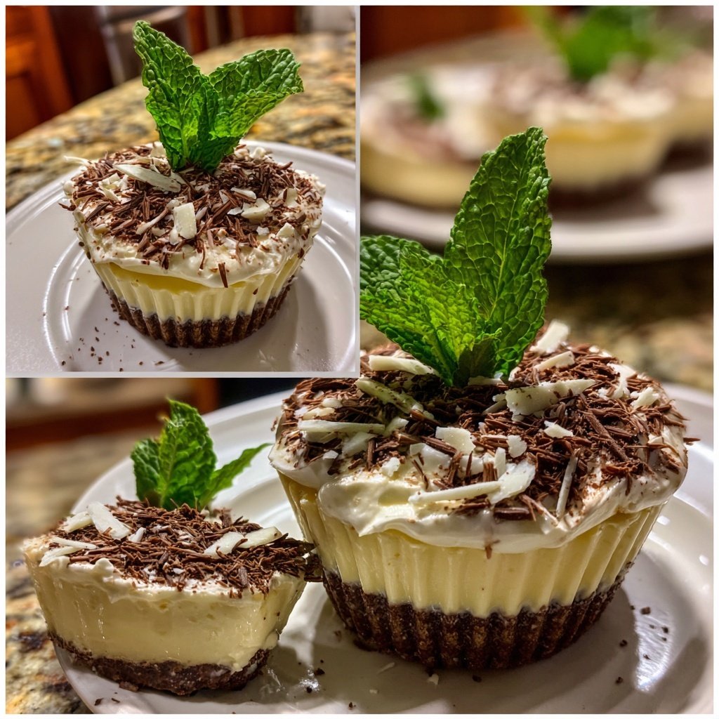 Pfefferminz weiße Schokoladen Mousse Tassen