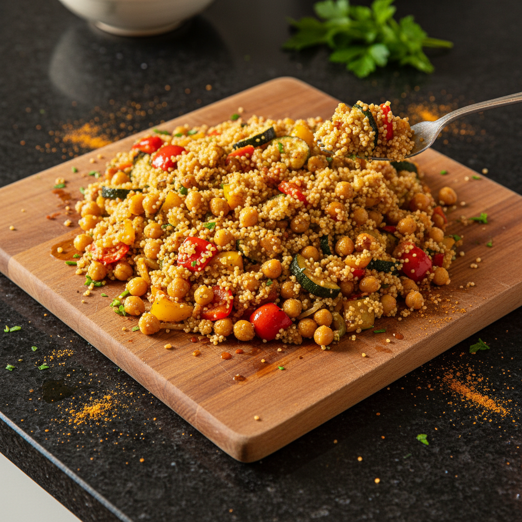 Lebhafter Gerösteter Gemüse Couscous