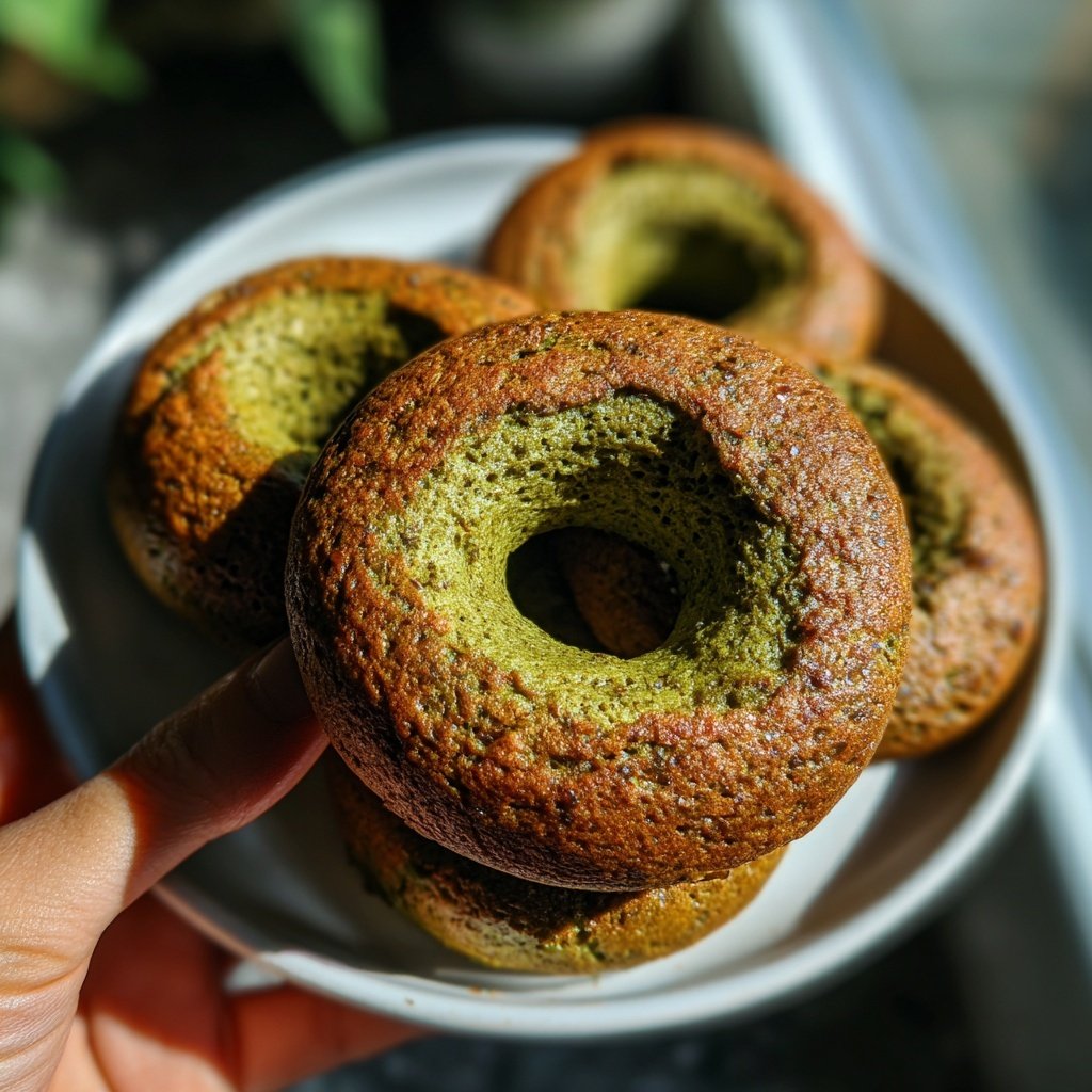Protein Bagels mit Matcha Grüner Tee Pulver