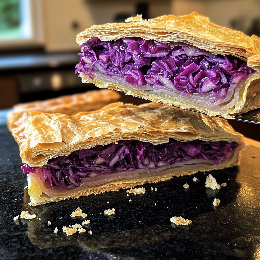 Vegetarischer Rotkohlstrudel