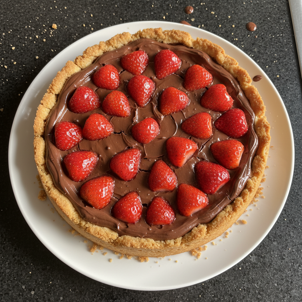 Erdbeer Schokoladen Tarte mit Schlagsahne