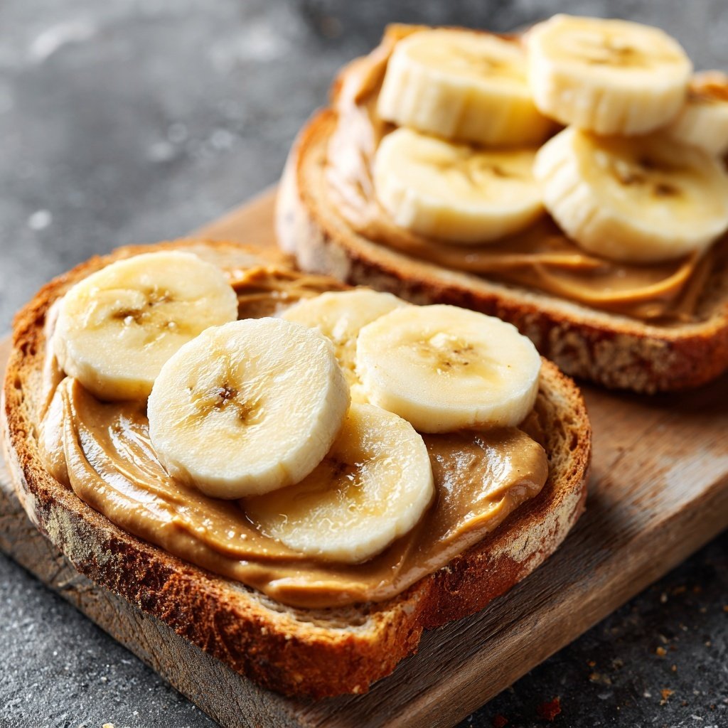 Mandelmus-Bananen-Toast