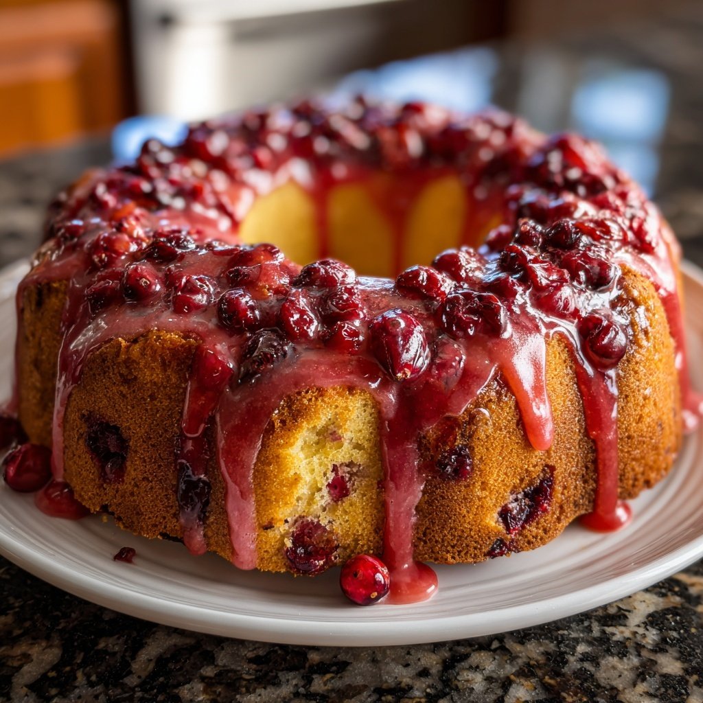 Cranberry Orange Torte mit Glasur
