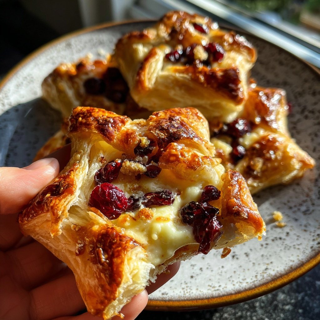 Blätterteigsterne mit Brie und Cranberrys