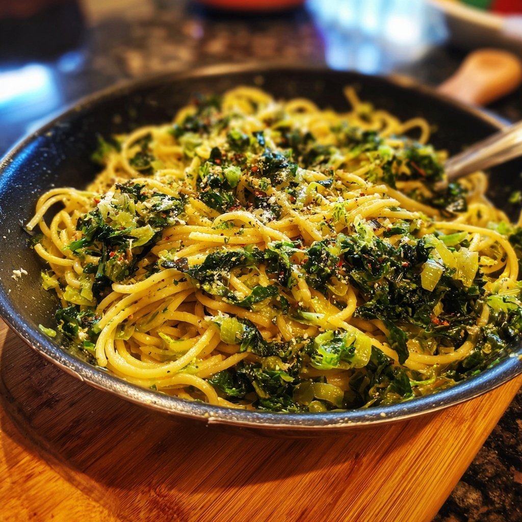 Spitzkohl Nudel Pfanne würzig