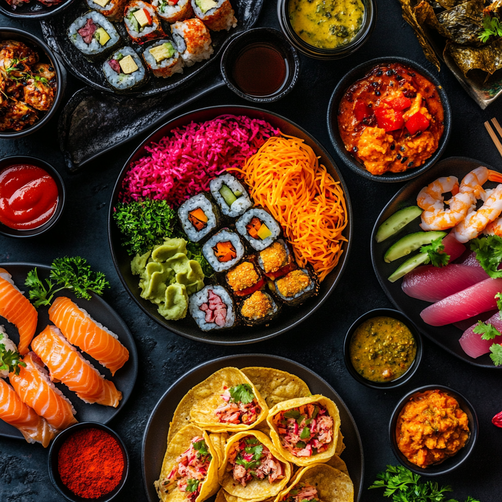 Bunte Rezepte aus globalen Küchen