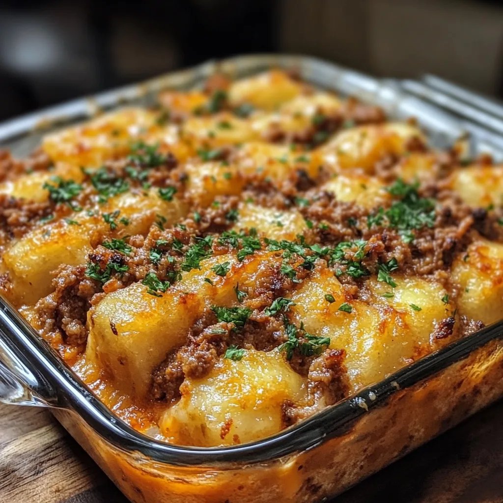 Kroketten Auflauf mit Hackfleisch