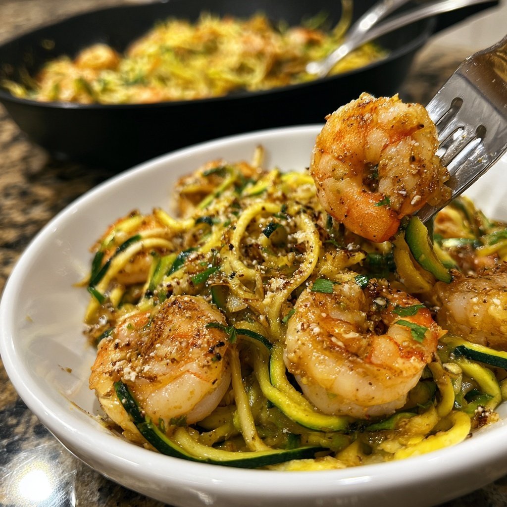 Garnelen Zoodle Scampi Pfanne