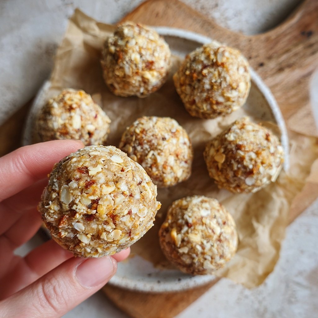 Erdnussbutter Bananen Energiekugeln