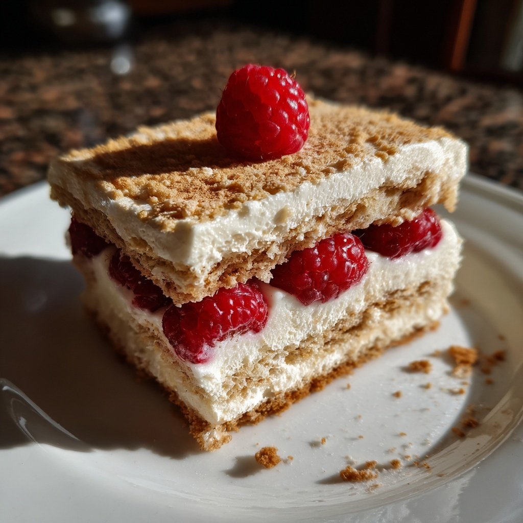 Spekulatius Dessert mit Himbeeren