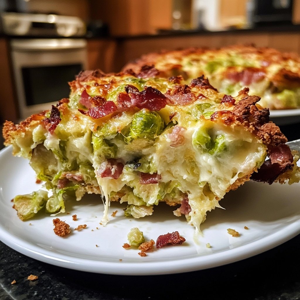 Rosenkohlauflauf mit Speck