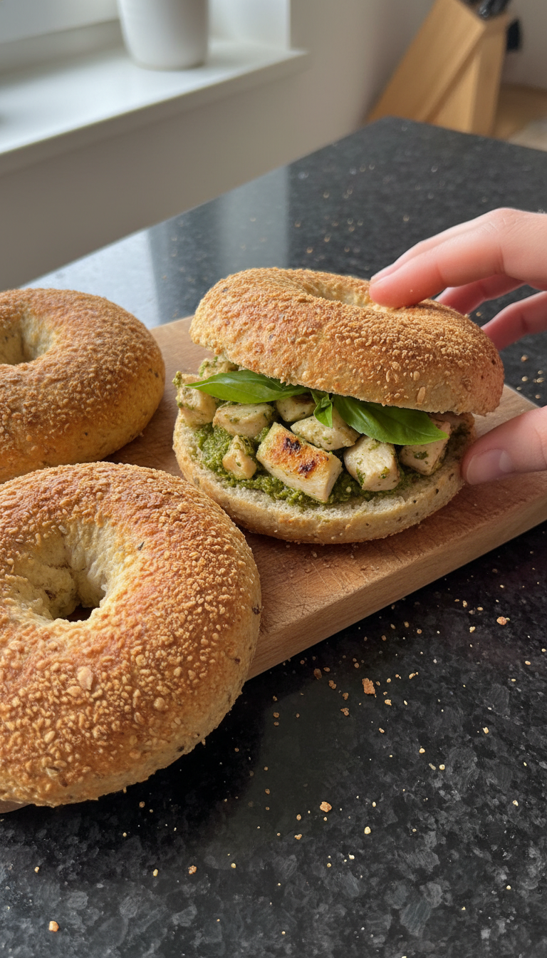Pesto Hähnchen Protein Bagels​