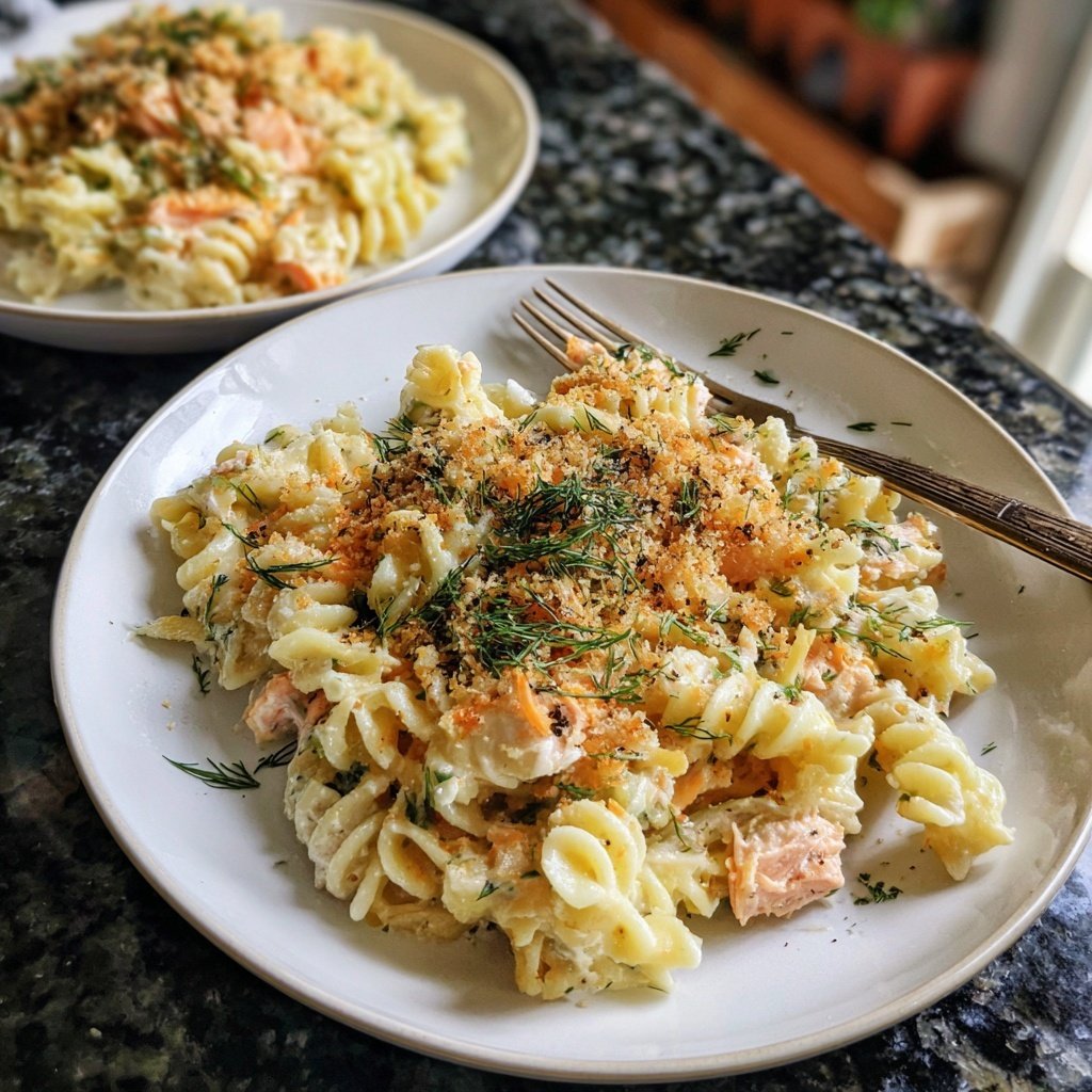 Lachs- und Fenchel-Pasta-Gericht