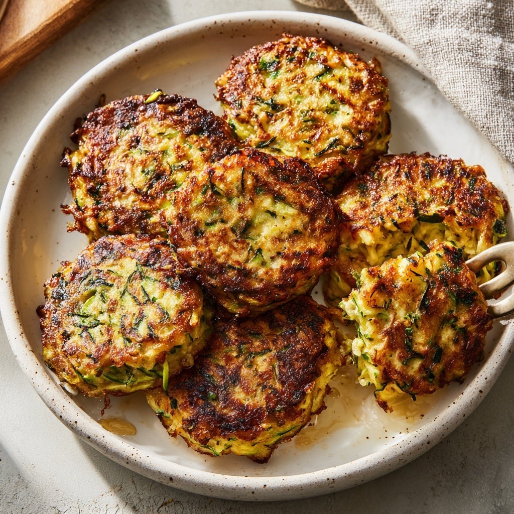 Zucchini Puffer mit Tzatziki